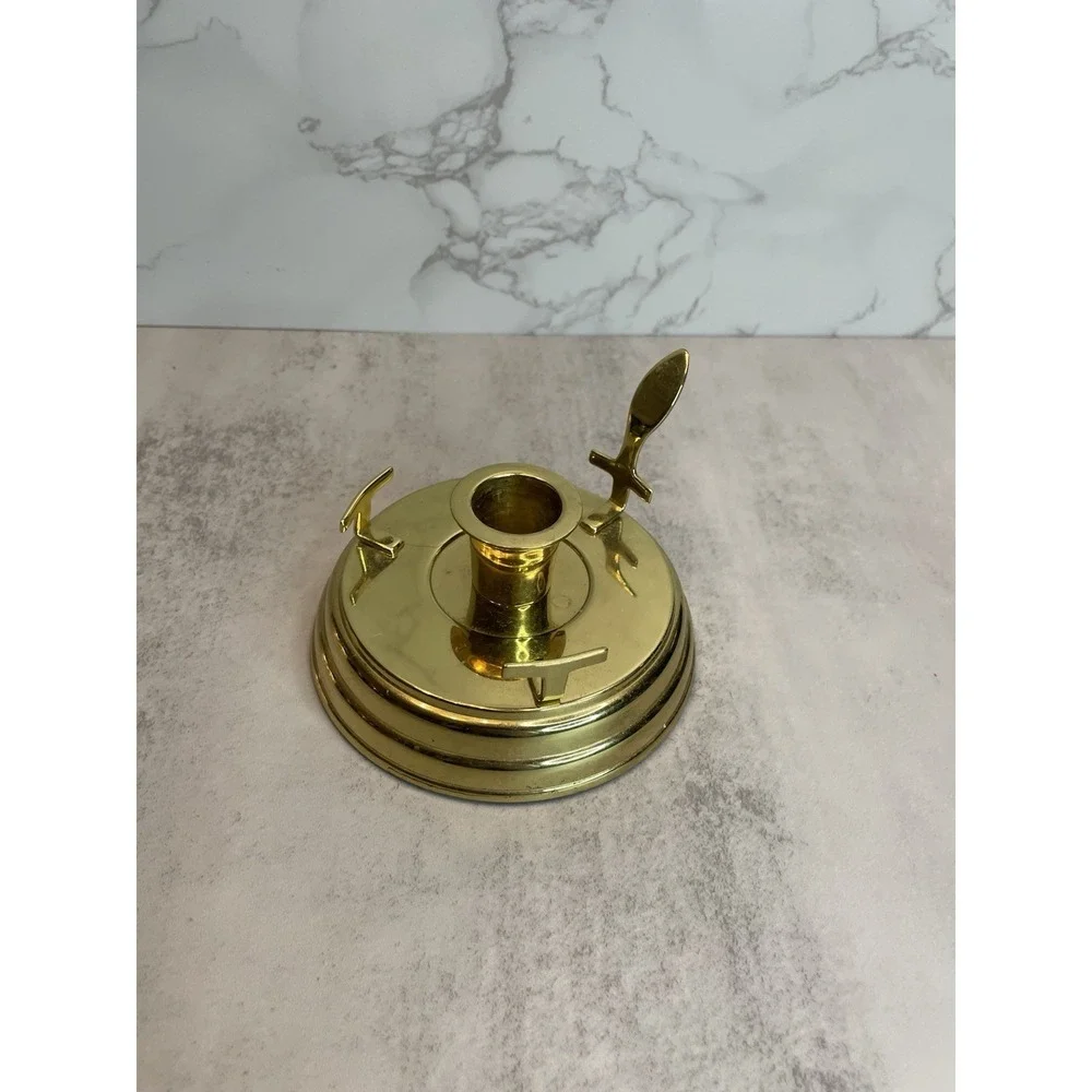 PartyLite Gold Tone Taperered Candle Holder Metal Base Home Decor 3"T - Picture 2 of 8